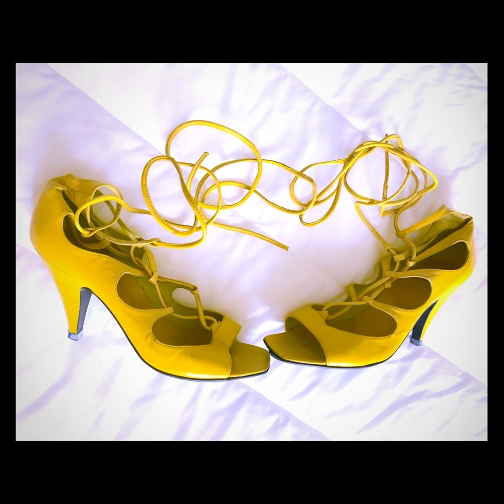 Leather lace up sandals